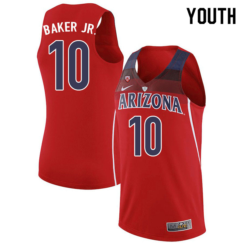 Youth #10 Jemarl Baker Jr. Arizona Wildcats College Basketball Jerseys Sale-Red